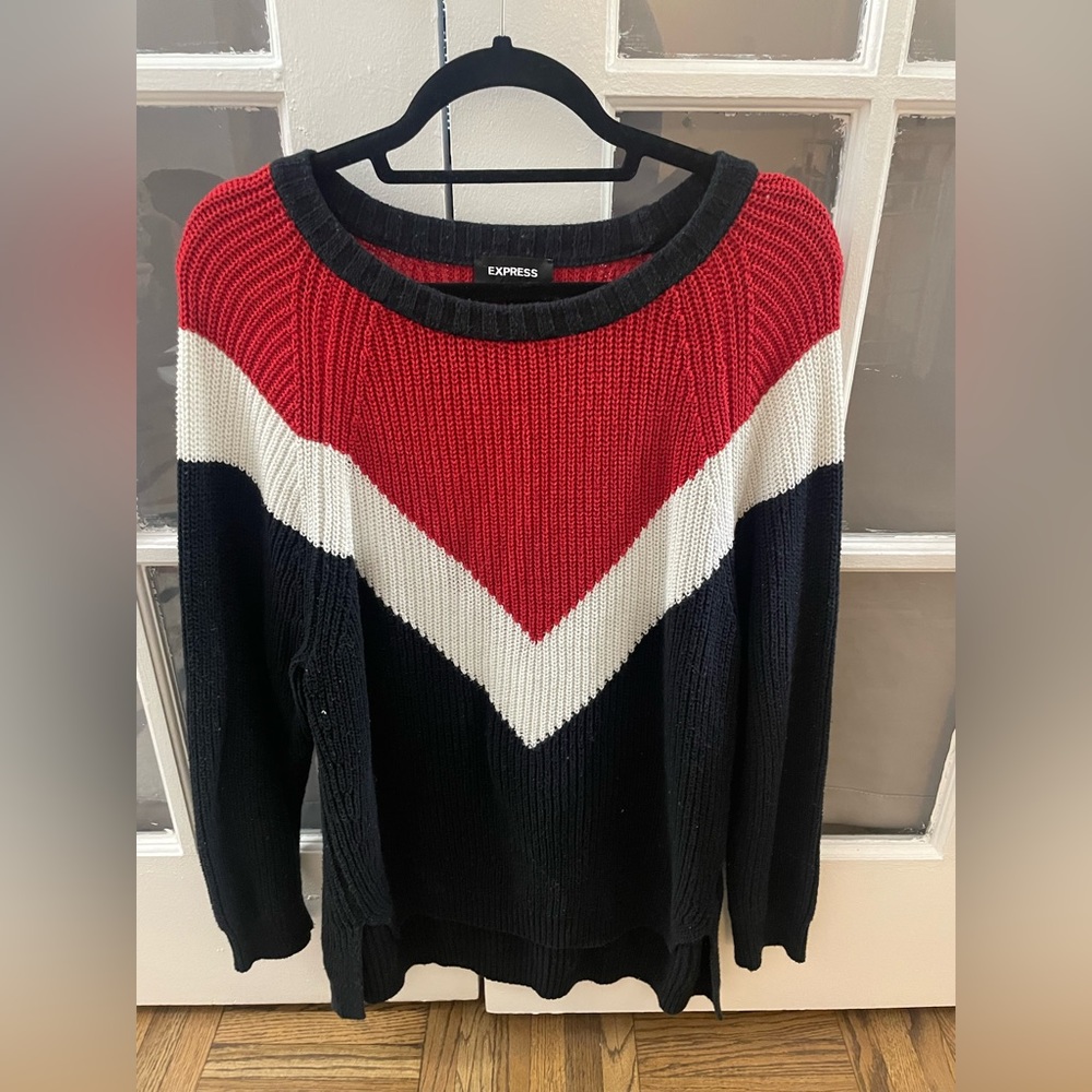 Express | Chevron Oversized Tunic Sweater